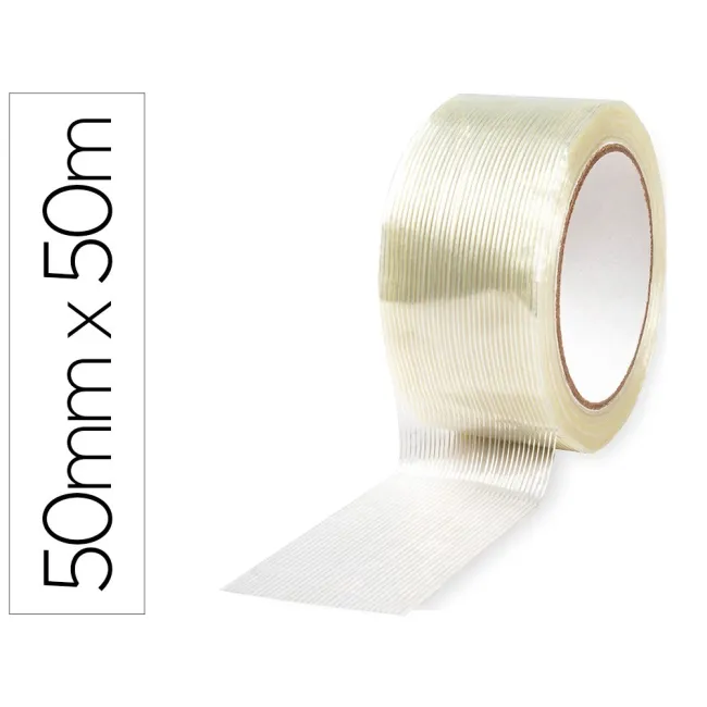 CINTA ADHESIVA Q-CONNECT MONOFILAMENTOS TRANSPARENTE 50 MT X 50 MM ...