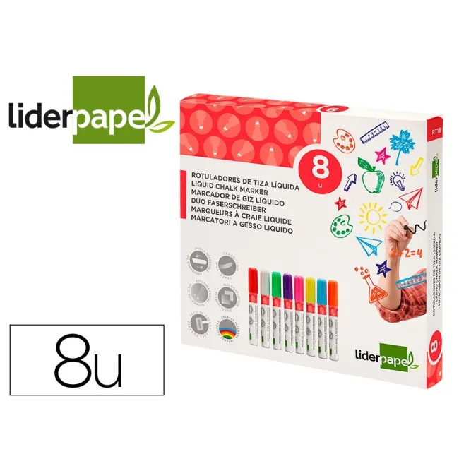 ROTULADOR LIDERPAPEL TIZA LIQUIDA PUNTA REDONDA TRAZO 6 MM CAJA DE ...