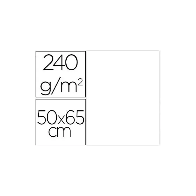 CARTULINA LIDERPAPEL 50X65 CM 240G/M2 BLANCO PAQUETE DE 25 UNIDADES