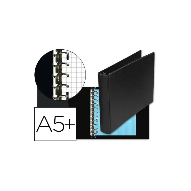CARPETA MULTIFIN ALFA 3002-M 11 ANILLAS 25 MM PLASTICO CUARTO NEGRO