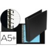 CARPETA MULTIFIN ALFA 3002-M 11 ANILLAS 25 MM PLASTICO CUARTO NEGRO
