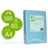 PAPEL COLOR Q-CONNECT DIN A4 80GR CELESTE PAQUETE DE 500 HOJAS