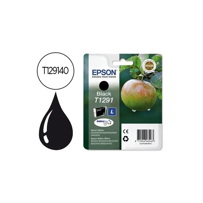 INK-JET EPSON STYLUS T1291 NEGRO SX420W / 425W / OFFICE BX305F / BX...