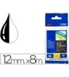 CINTA BROTHER TZE-335 NEGRO-BLANCO 12MM LONGITUD 8MTS