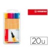 ROTULADOR STABILO PUNTA DE FIBRA POINT 88 ESTUCHE DE 20 COLORES SUR...