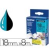 CINTA BROTHER TZE541 AZUL-NEGRO 18MM LONGITUD 8MT