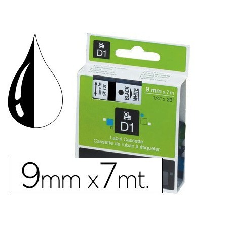 CINTA DYMO 1000 9 MM. -NEGRO-BLANCO D1