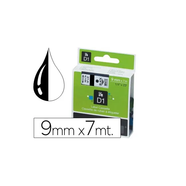 CINTA DYMO 1000 9 MM. -NEGRO-BLANCO D1