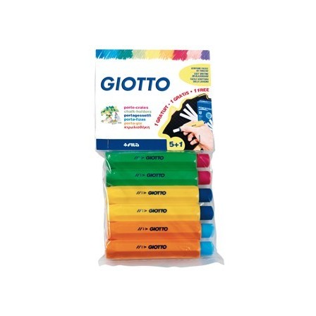 PORTATIZAS PLASTICO GIOTTO BLISTER DE 5 + 1 DE REGALO