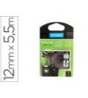 CINTA DYMO NEGRO BLANCO 12MM X 5,5 MT D1 POLYESTER ADHESIVO PERMANENTE
