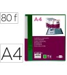 CARPETA LIDERPAPEL 80 FUNDAS CANGURO PP DIN A4 VERDE TRANSLUCIDO PO...