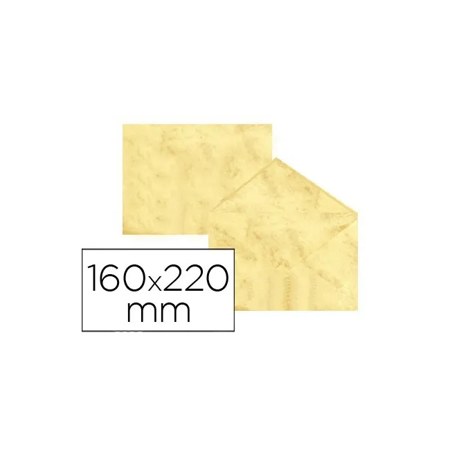 SOBRE FANTASIA MARMOLEADO AMARILLO 160X220 MM 90 GR PAQUETE DE 25