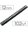CANUTILLO Q-CONNECT REDONDO 12 MM PLASTICO NEGRO CAPACIDAD 102 HOJA...