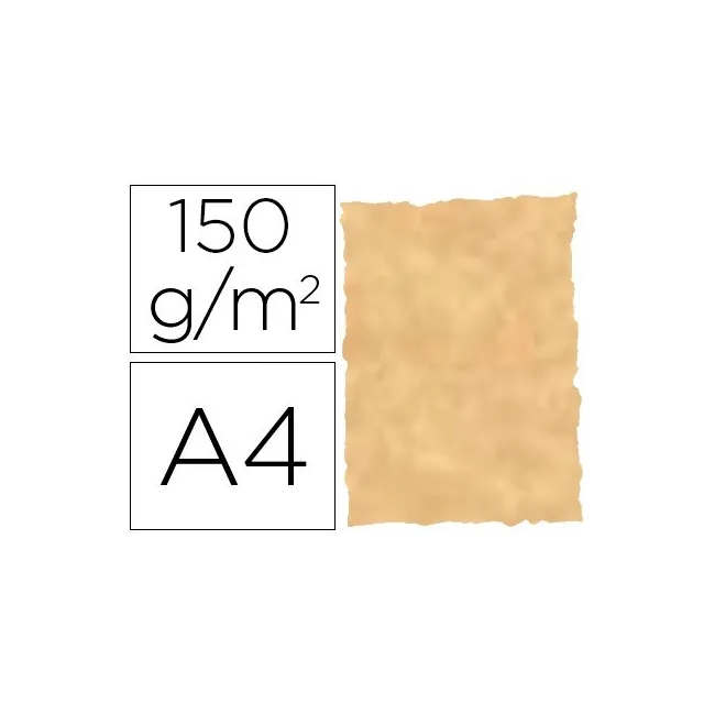 PAPEL PERGAMINO DIN A4 TROQUELADO 150 GR COLOR PARCHMENT OCRE PAQUE...