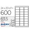 ETIQUETA ADHESIVA AVERY PARA CONGELADOR BLANCA 63,5X33,9 MM INK-JET...