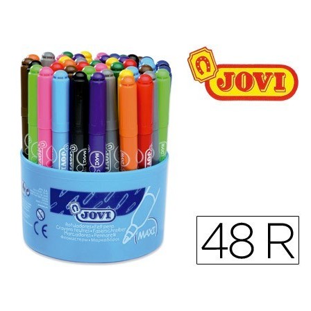 ROTULADOR JOVI MAXI 13 MM BOTE DE 48 UNIDADES 12 COLORES4 UNIDADES ...