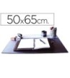 VADE SOBREMESA Q-CONNECT NEGRO CON SOLAPAS TRANSPARENTES -50X65 CM