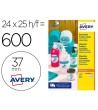 ETIQUETA ADHESIVA AVERY BLANCA REDONDA REMOVIBLE PARA IMPRESORA LAS...