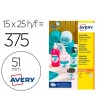 ETIQUETA ADHESIVA AVERY BLANCA REDONDA REMOVIBLE PARA IMPRESORA LAS...