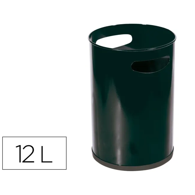 PAPELERA METALICA CON ASAS 101NEGRA -32X21 CM