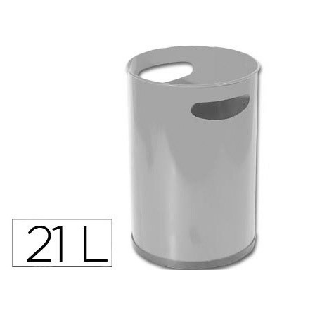 PAPELERA METALICA CON ASAS SIE 101 GRIS -32X21 CM