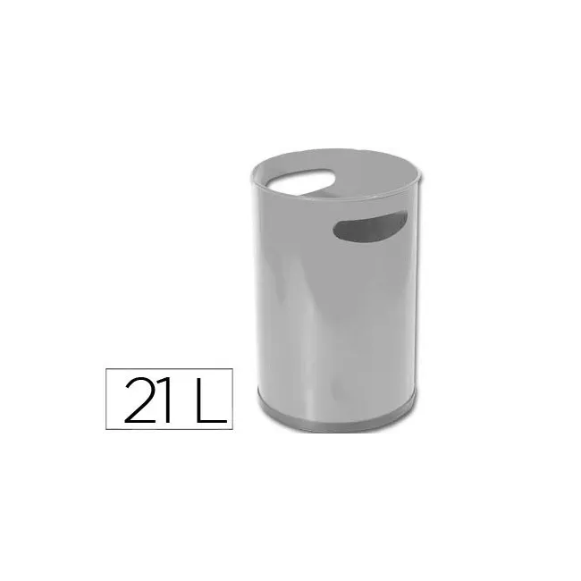 PAPELERA METALICA CON ASAS SIE 101 GRIS -32X21 CM