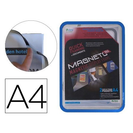 MARCO PORTA ANUNCIOS TARIFOLD MAGNETO DIN A4 CON 4 BANDAS MAGNETICA...