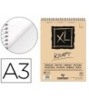 BLOC DIBUJO ESBOZO CANSON XL KRAFT DIN A3 KRAFT RAYADO BEIGE ESPIRA...