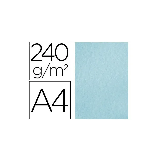 PAPEL COLOR LIDERPAPEL PERGAMINO A4 240G/M2 AZUL PACK DE 25 HOJAS