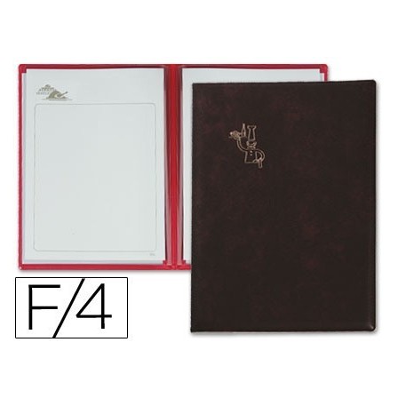 PORTA MENUS PARDO 4 FUNDAS CON LAMINAS LITOGRAFIADAS NEGRO