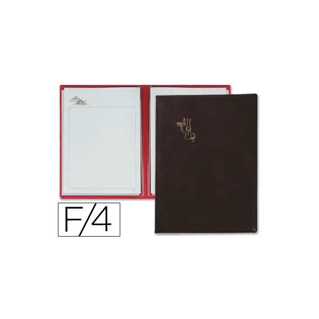 PORTA MENUS PARDO 4 FUNDAS CON LAMINAS LITOGRAFIADAS NEGRO