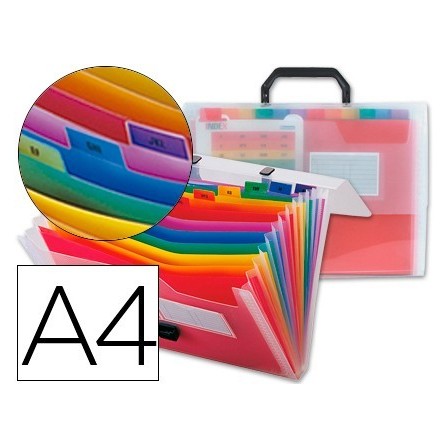 CARPETA LIDERPAPEL CLASIFICADOR FUELLE 45134 POLIPROPILENO A4 TRANS...