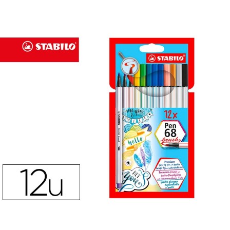 ROTULADOR STABILO ACUARELABLE PEN 68 BRUSH PUNTA PINCEL ESTUCHE DE ...