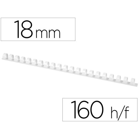 CANUTILLO Q-CONNECT REDONDO 18 MM PLASTICO BLANCO CAPACIDAD 160 HOJ...