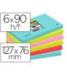 BLOC DE NOTAS ADHESIVAS QUITA Y PON POST-IT SUPER STICKY 76X127 MM ...