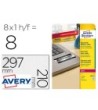 ETIQUETA ADHESIVA AVERY POLIESTER PLATA 210X297 MM LASER PACK DE 8 ...