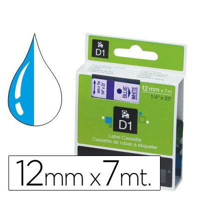 CINTA DYMO 1000 AZUL-BLANCO 12MM X 7MT D1