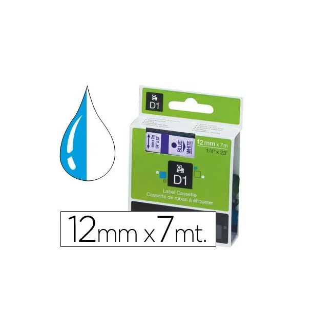 CINTA DYMO 1000 AZUL-BLANCO 12MM X 7MT D1