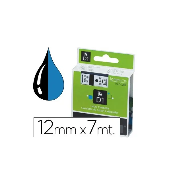 CINTA DYMO 1000 NEGRO-AZUL 12MM X 7MT D1
