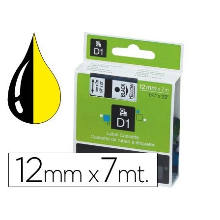 CINTA DYMO 1000 NEGRO-AMARILLO12MM X 7MT D1