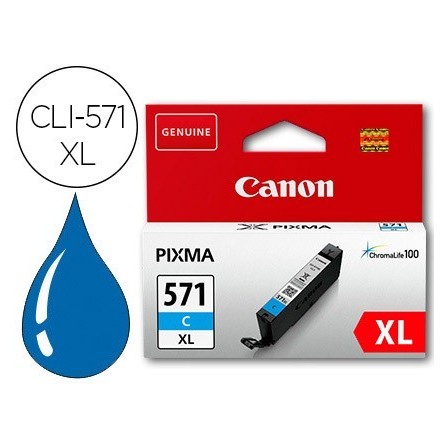 INK-JET CANON CLI-571XL PIXMA MG6852 / TS6050 / TS8050 CIAN 500 PAG