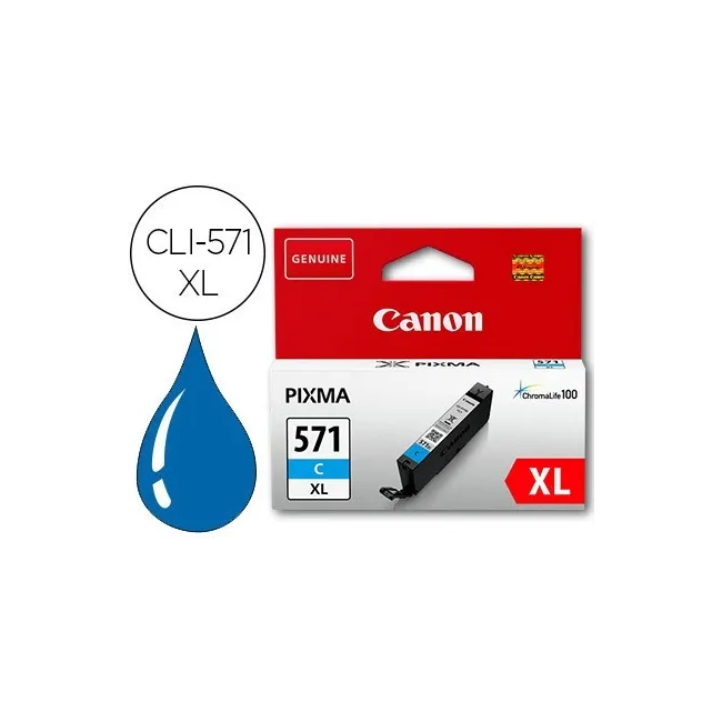 INK-JET CANON CLI-571XL PIXMA MG6852 / TS6050 / TS8050 CIAN 500 PAG