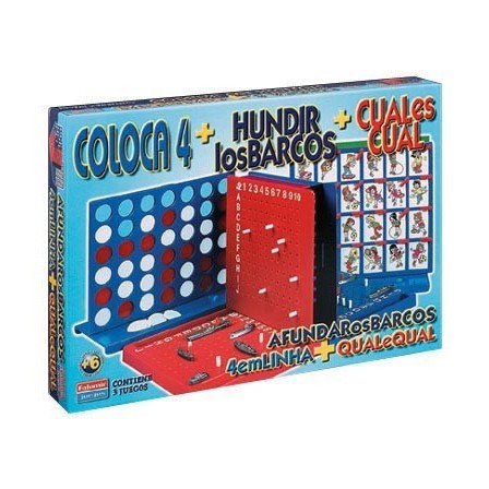 JUEGOS DE MESA FALOMIR -CUATRO EN LINEA + CUAL ES CUAL + HUNDIR LOS...