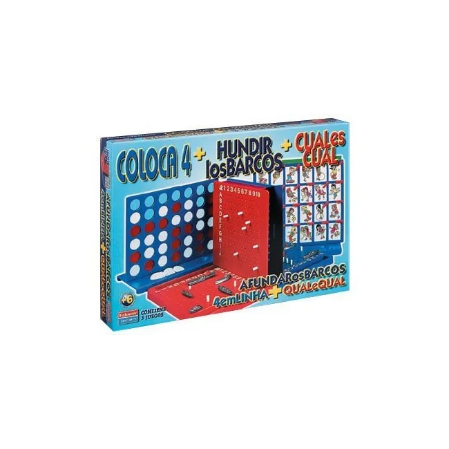 JUEGOS DE MESA FALOMIR -CUATRO EN LINEA + CUAL ES CUAL + HUNDIR LOS...