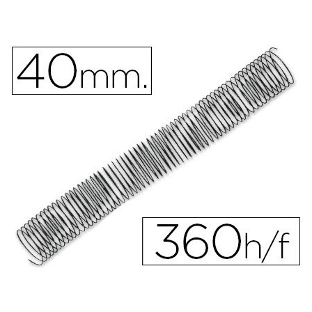 ESPIRAL METALICO Q-CONNECT 64 5:1 40MM 1,2MM CAJA DE 25 UNIDADES