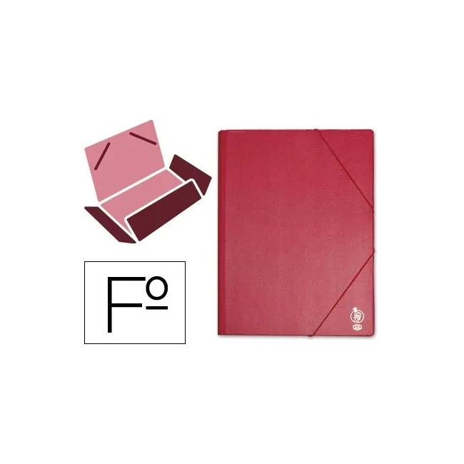 CARPETA LIDERPAPEL GOMAS FOLIO SOLAPAS PLASTICO BURDEOS