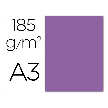 CARTULINA GUARRO DIN A3 VIOLETA 185 GR PAQUETE 50 H