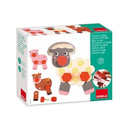 JUEGO GOULA DIDACTICO ENROSCA Y JUEGA ANIMALES GRANJA