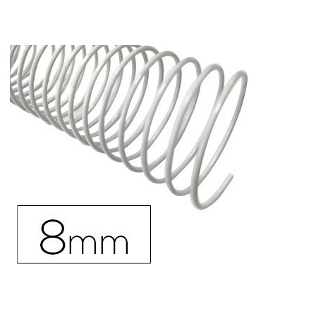 ESPIRAL METALICO Q-CONNECT BLANCO 64 5:1 8 MM 1MM CAJA DE 200 UNIDADES