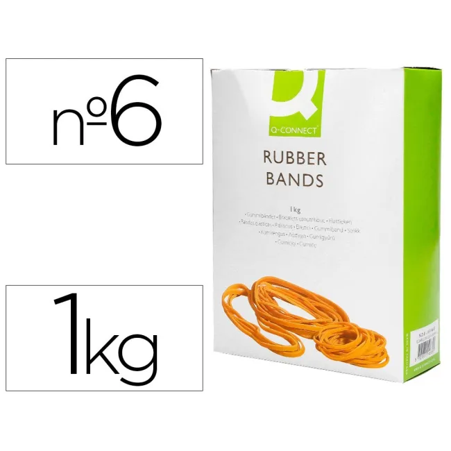 GOMILLAS ELASTICAS Q-CONNECT 1000 GR NUMERO 6 60 X 2 MM